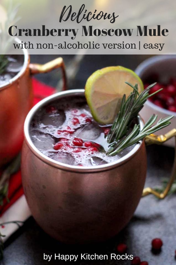 Cranberry Moscow Mule Served with Text Overlay