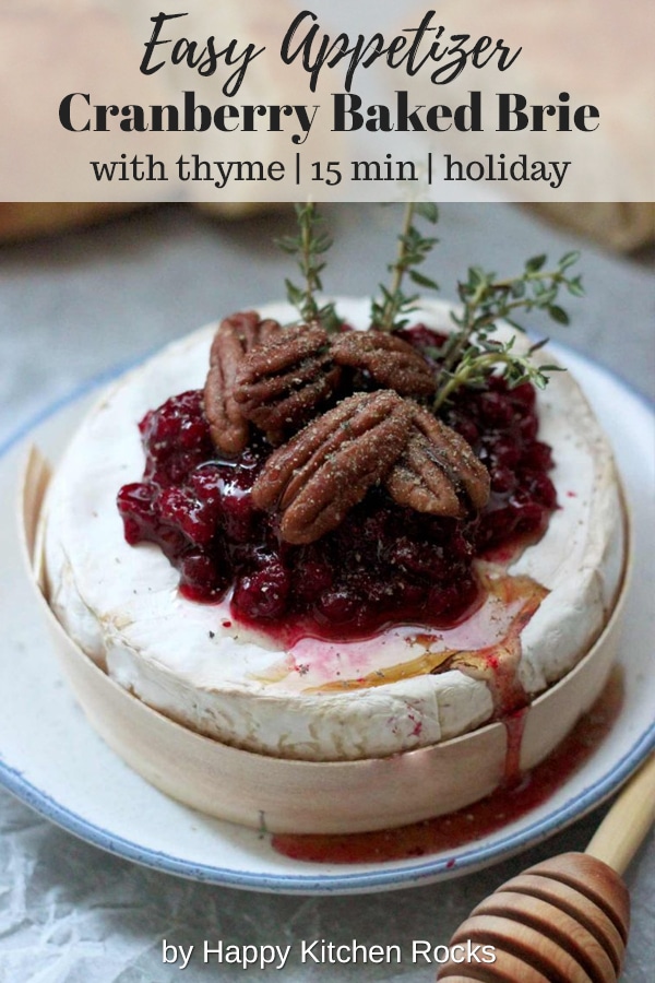 Easy Cranberry Baked Brie with Thyme Easy Appetizer Served