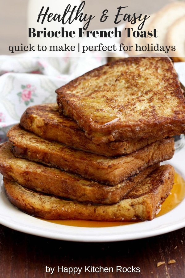 Healthier Brioche French Toast Closeup Collage with Text Overlay