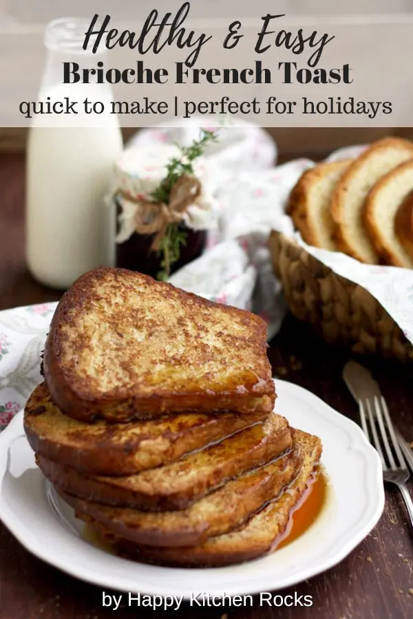 Healthier Brioche French Toast Closeup Collage with Text Overlay