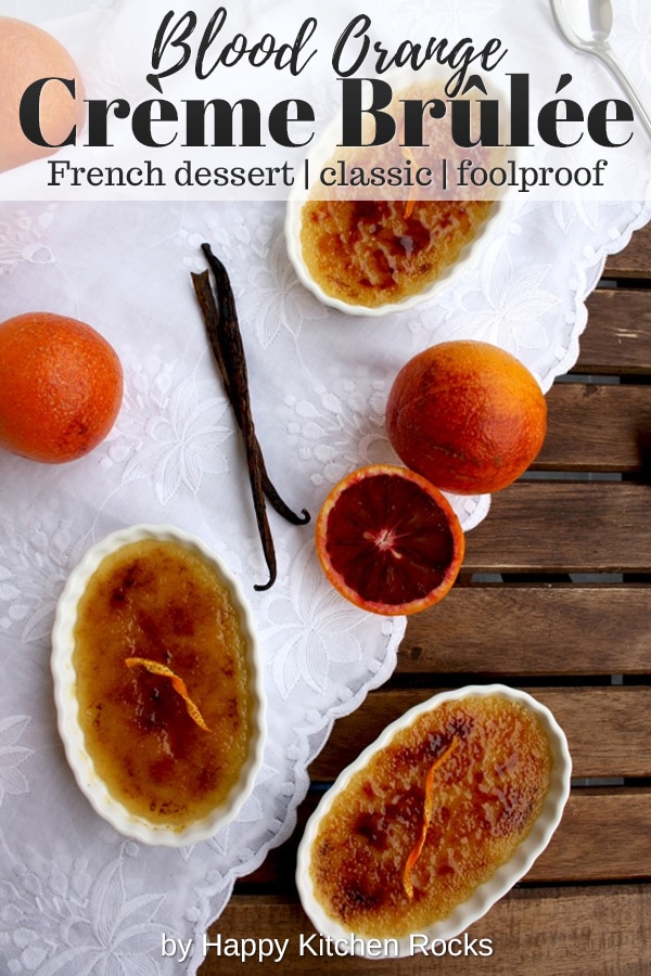 Blood Orange Crème Brûlée Collage with Text Overlay.