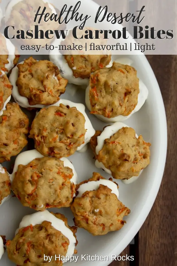 Cashew Carrot Bites with Honey Cream Collage with Text Overlay