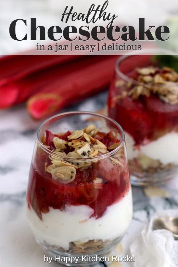 Easy Healthy Cheesecake in a Jar Collage with Text Overlay