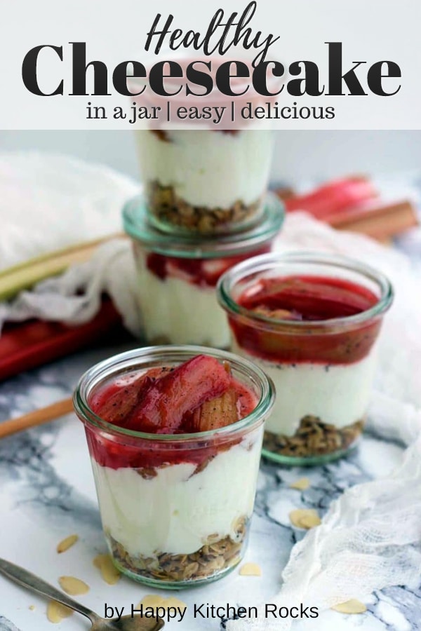 Easy Healthy Cheesecake in a Jar Collage with Text Overlay