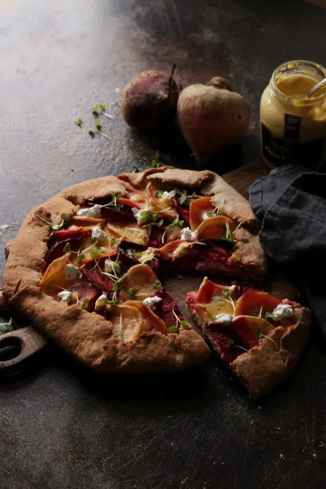 Beet Galette with Goat Cheese Negative Space