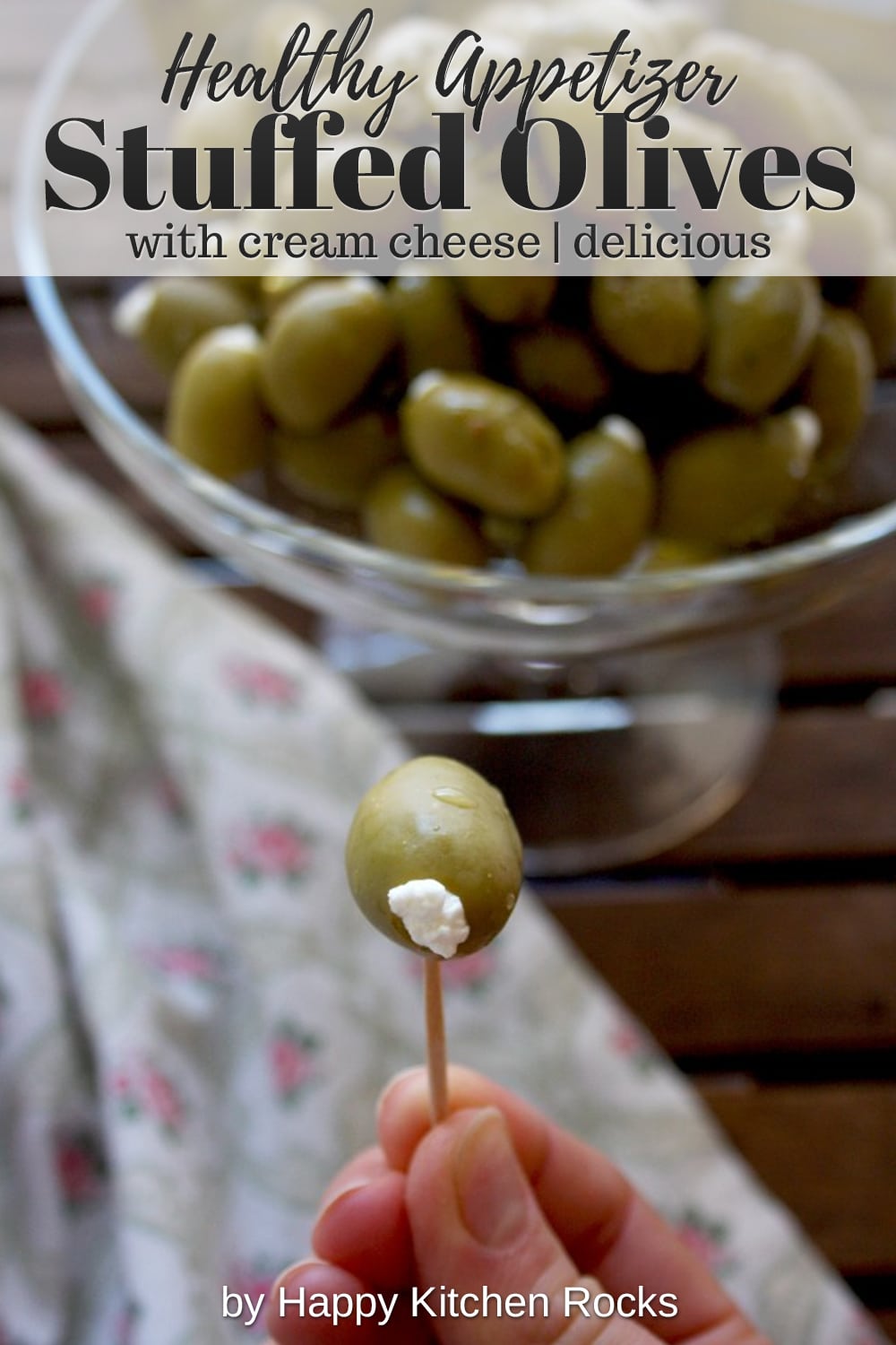 Cream Cheese Stuffed Olives - One Olive Collage with Text Overlay