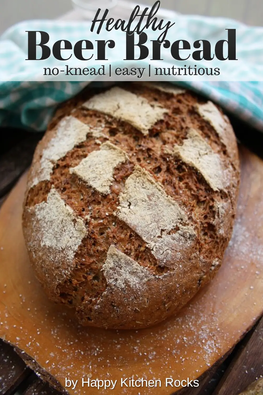 Easy No-Knead Beer Bread Collage with Text Overlay