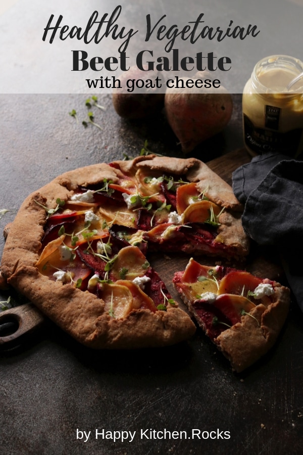 Healthy Beet Galette with Goat Cheese Pinterest Collage with Text Overlay