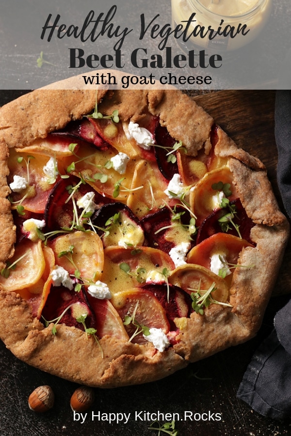 Healthy Beet Galette with Goat Cheese Pinterest Collage with Text Overlay