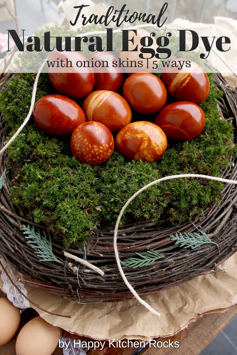 Natural Egg Dye with Onion Skins 5 Ways Collage with Text Overlay