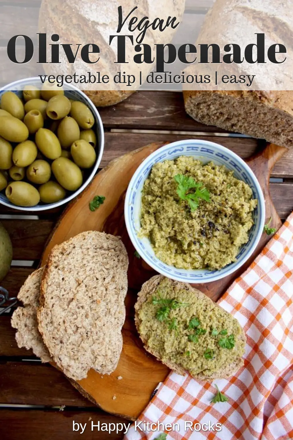 Olive Tapenade Overhead Collage with Text Overlay