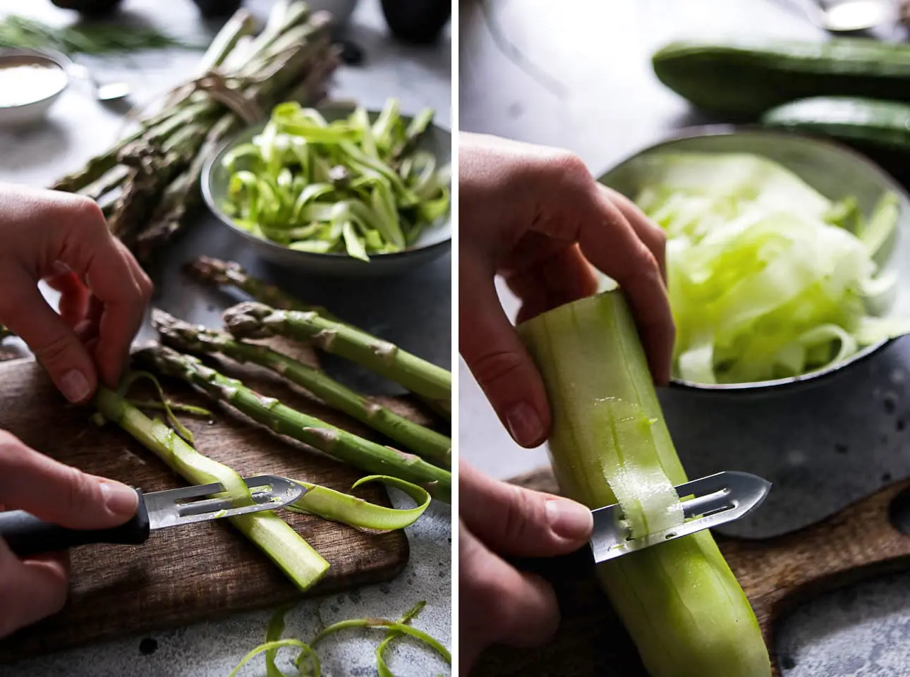 How to Shave Asparagus and Cucumber with a Vegetable Peeler