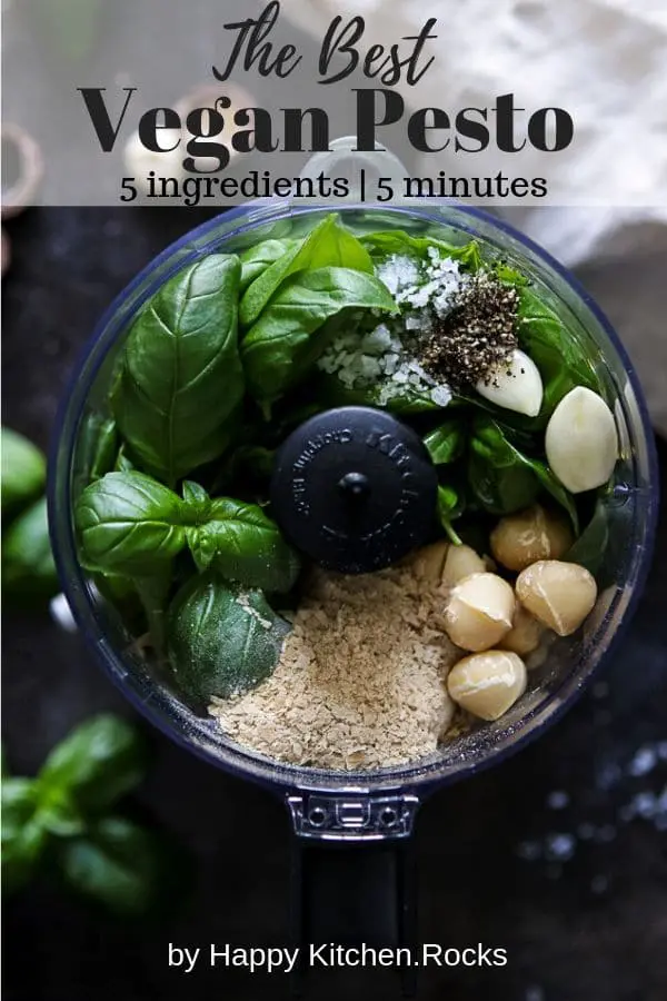 Ingredients for the Vegan Basil Pesto in a Blender Pinterest