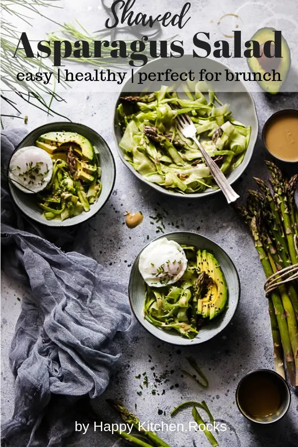 Shaved Asparagus Salad Pinterest Image with Text Overlay