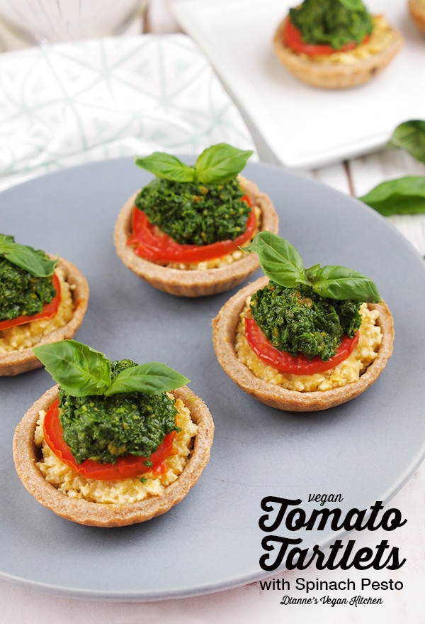 Tomato Tartlets with Spinach Pesto