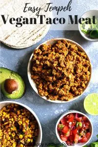 Pinterest Collage for Vegan Tempeh Taco Meat