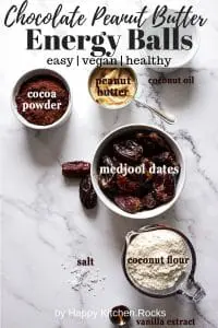 Vegan Energy Balls Ingredients Pinterest Collage