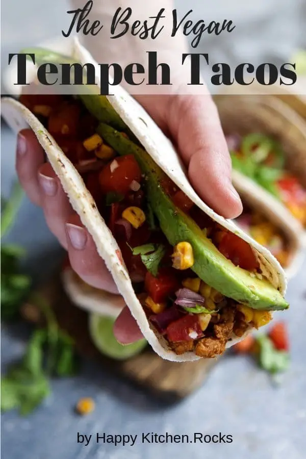 Tempeh Tacos in a Hand Pinterest