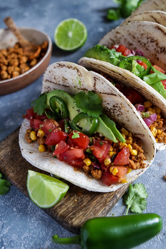 Easy Vegan Tacos with Tempeh “Meat”