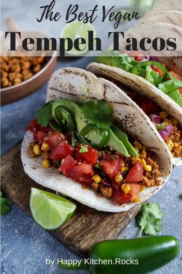 Vegan Tempeh Tacos Pinterest Image