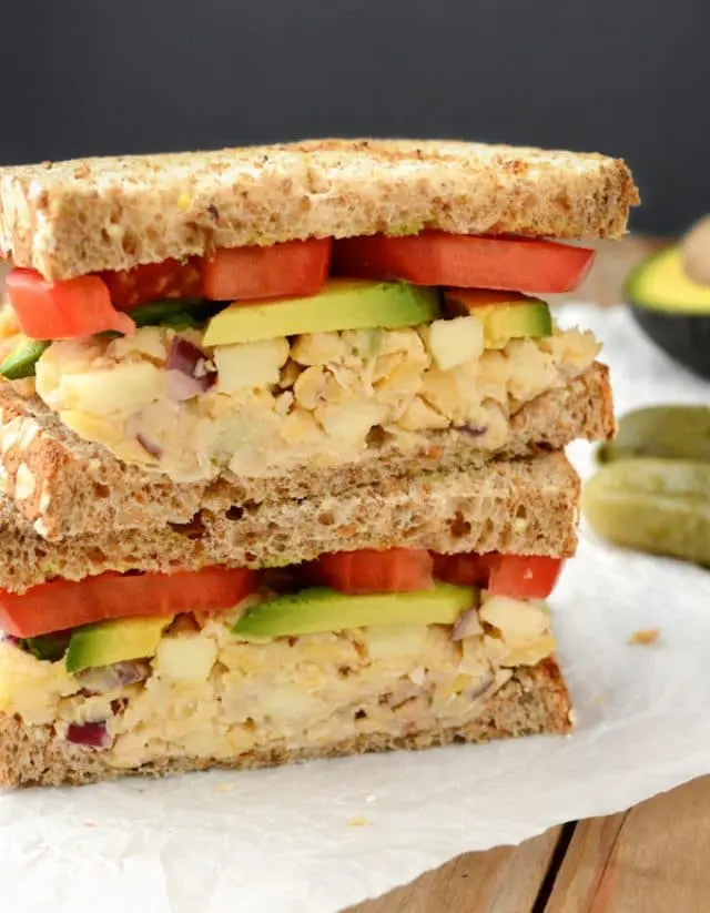 Apple-Walnut Chickpea Salad Sandwich