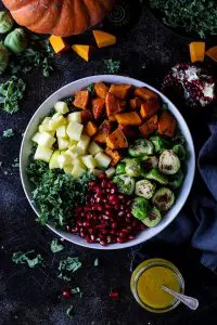 Vegan Fall Harvest Salad in a Bowl.