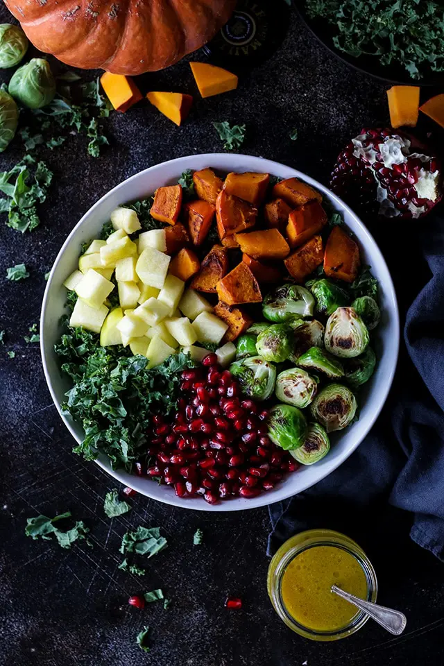 Vegan Fall Harvest Salad in a Bowl