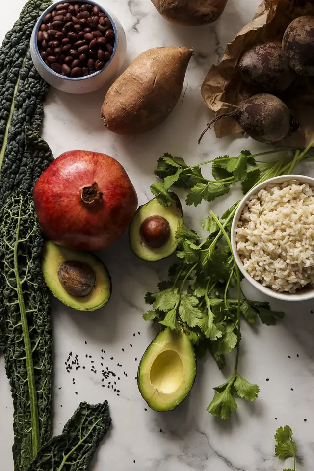 Ingredients for Vegan Buddha Bowls with Kale