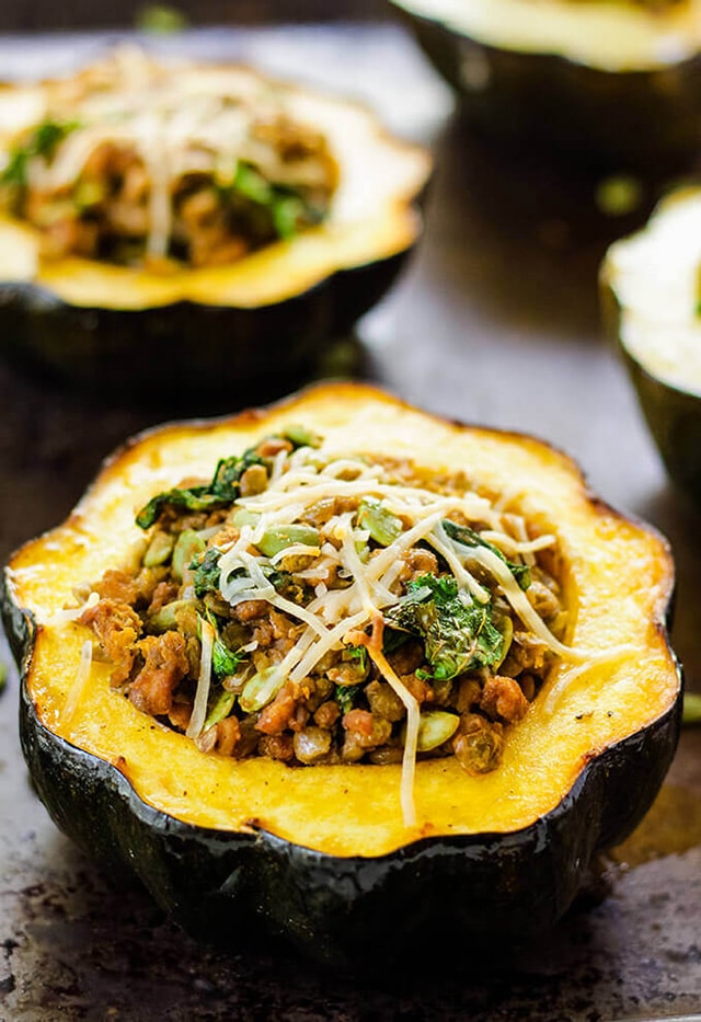 stuffed squash with tempeh