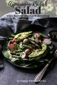 Asparagus Radish Salad with Honey Mustard Dressing Pin
