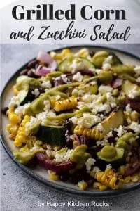 Grilled Corn and Black Bean Salad with Zucchini Pin