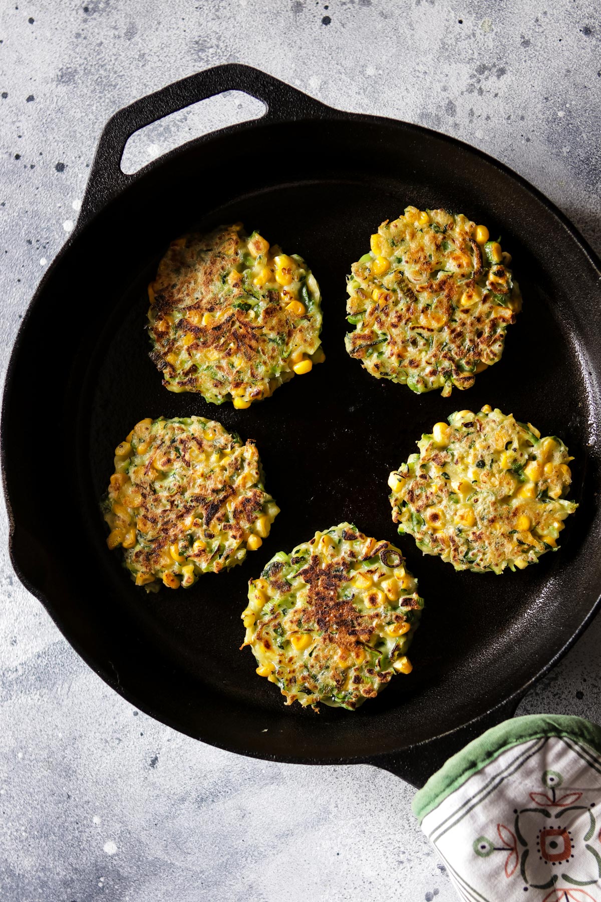 Fritters in a Cast Iron Pan