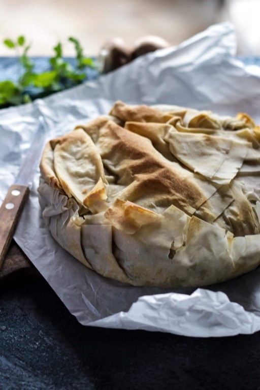Vegan Pot Pie with Filo Crust • Happy Kitchen