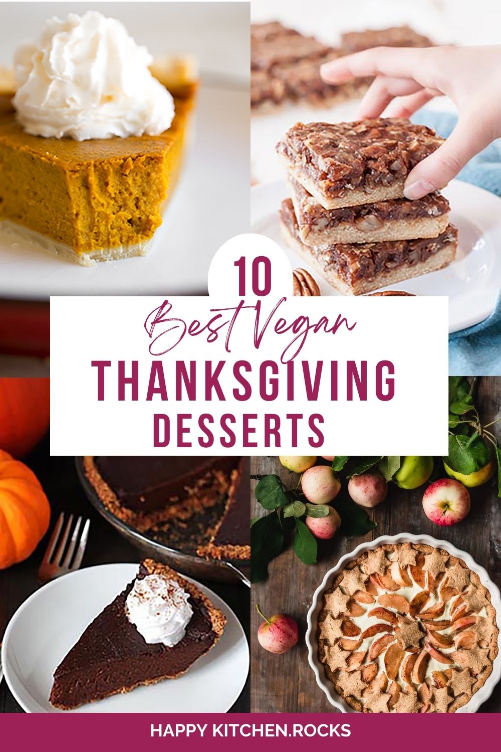 Vegan Thanksgiving Desserts Collage.