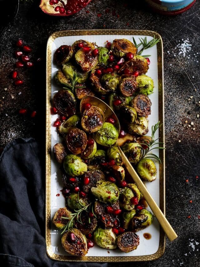 Pan Seared Balsamic Glazed Brussels Sprouts