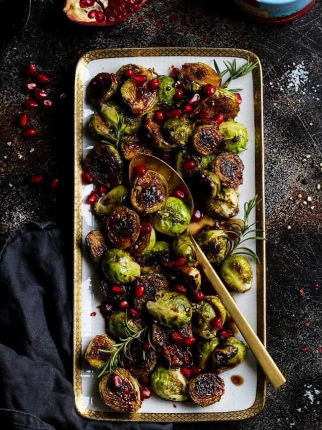 Pan Seared Balsamic Glazed Brussels Sprouts • Happy Kitchen