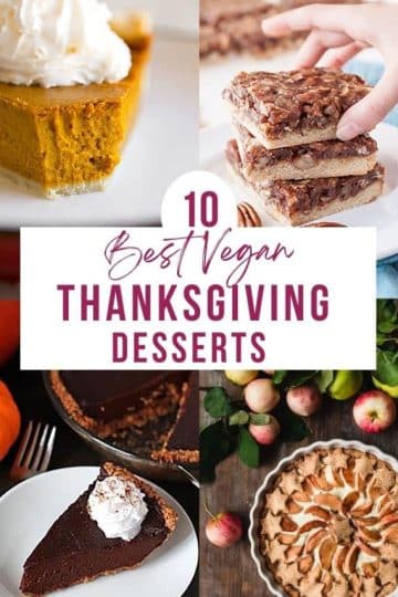Vegan Thanksgiving Desserts Collage