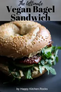 Vegan Bagel Sandwich Pinterest Pin.
