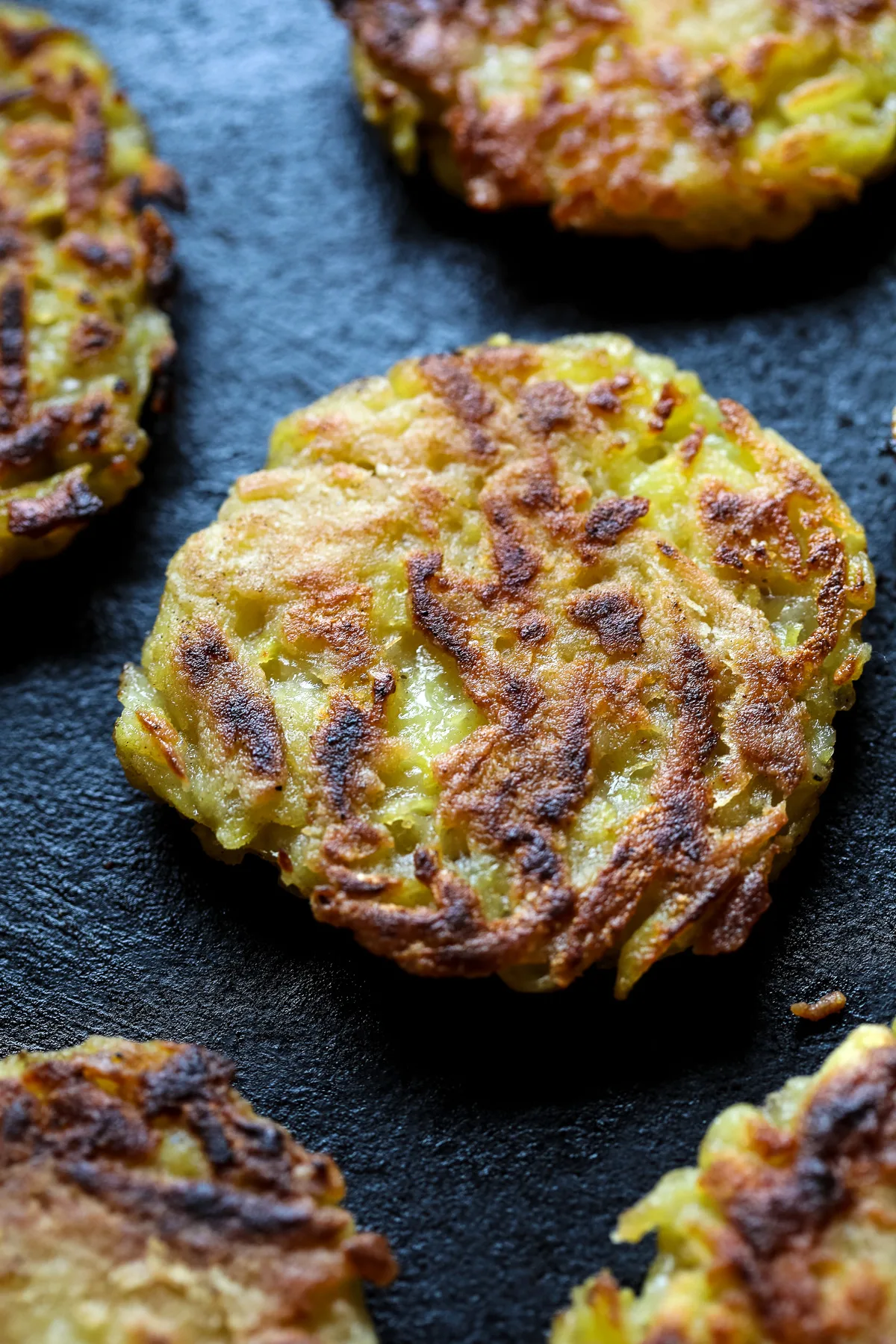 Vegan Potato Pancakes Closeup.