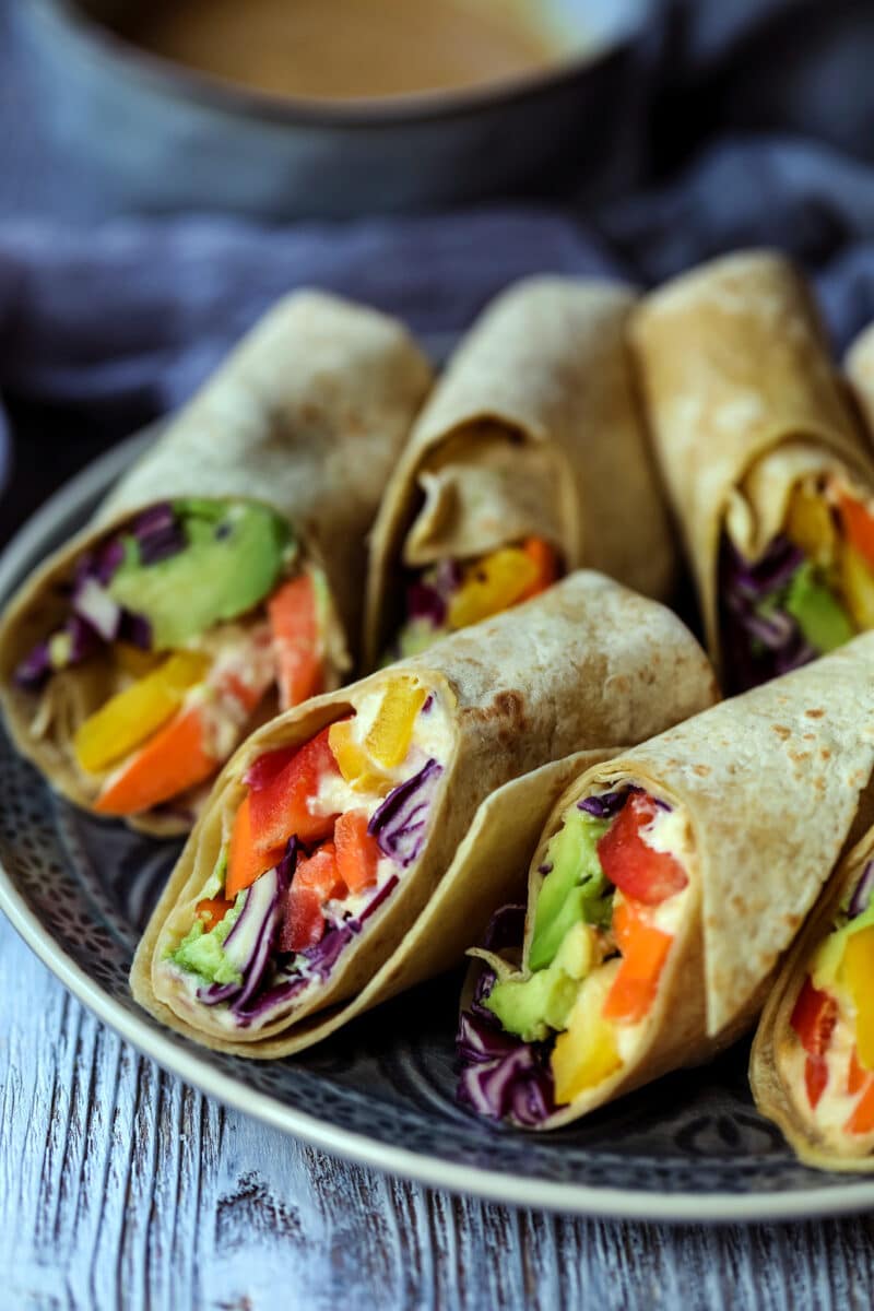 Vegan Wraps with Hummus • Happy Kitchen